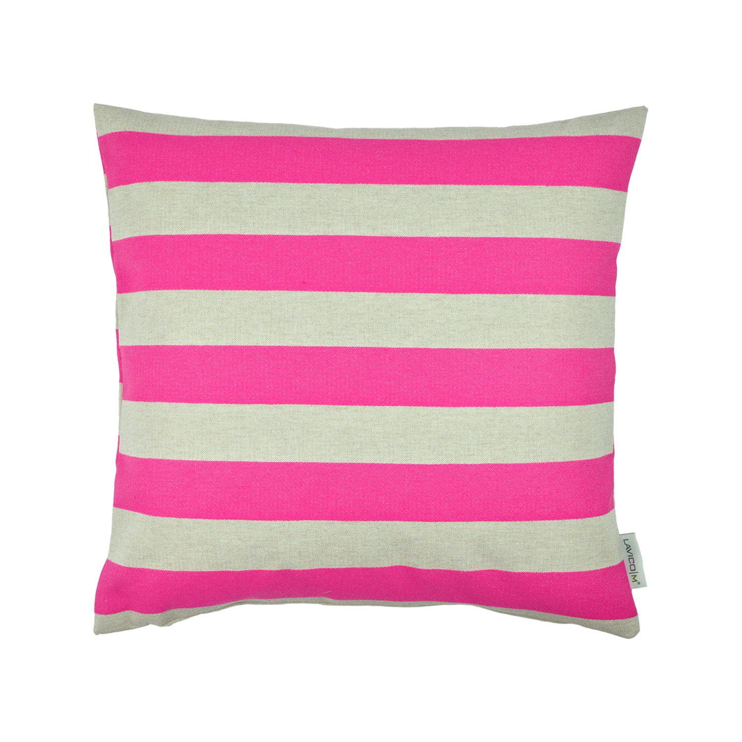 Couchkissen-Streifen-1 Couchkissen mit Streifen in sattem Pink