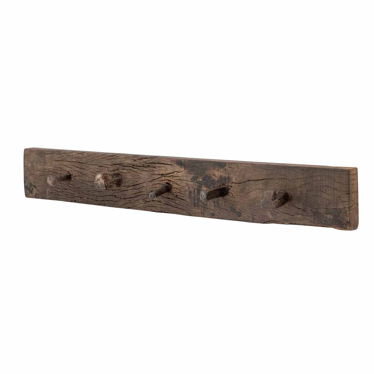 Kleiderhaken_recyceltem_Holz_82056549 Garderobenleiste aus dunklem Holz mit besonderen Haken