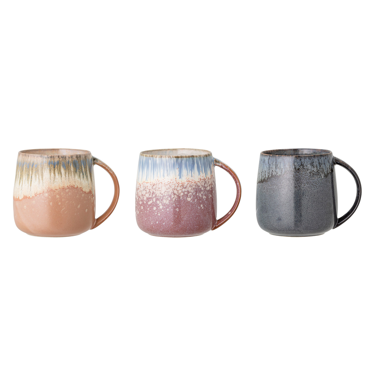 82049300 Bloomingville | Becher Mug Cloe Pott Henkelbecher Haferl Steinzeug – 3er Set