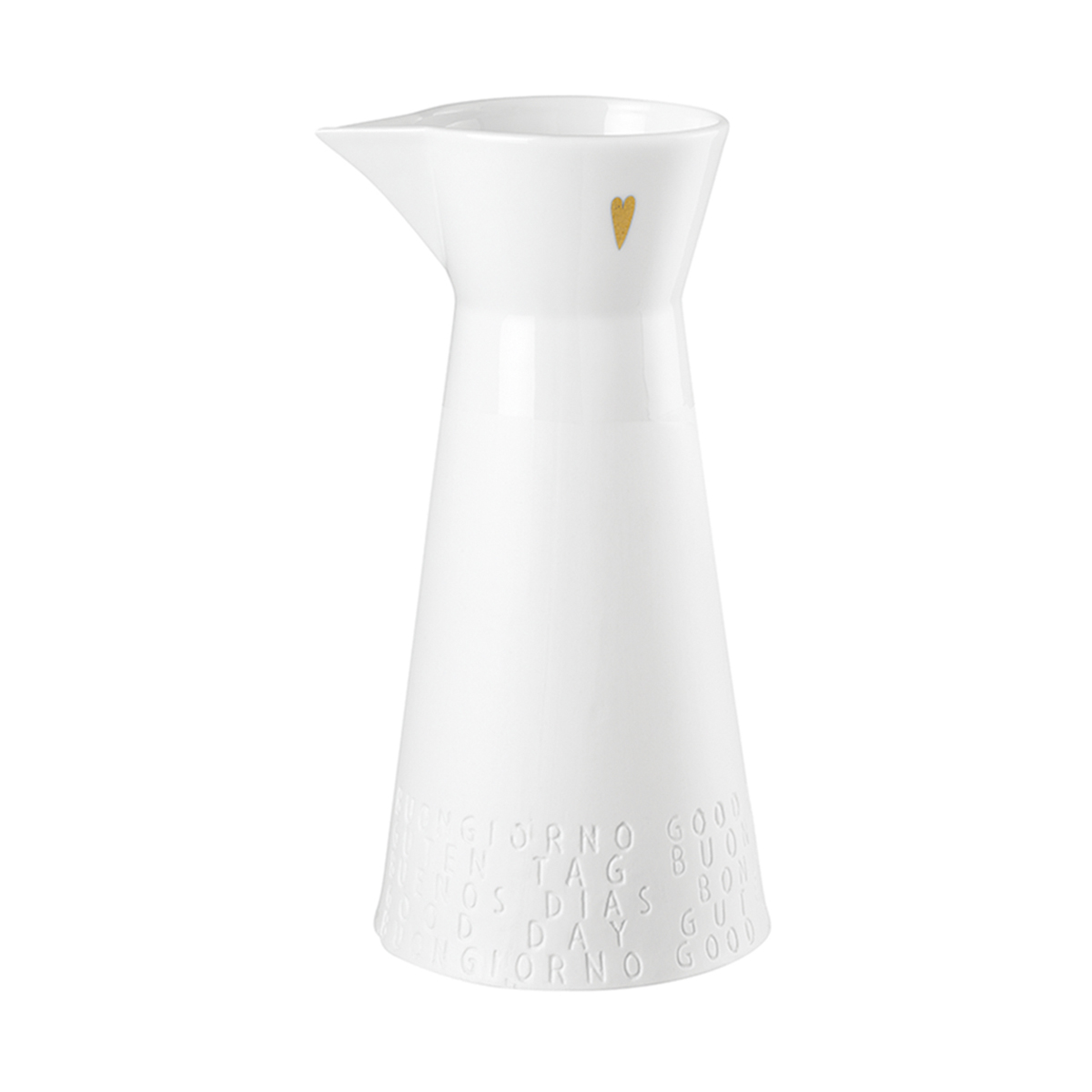 Räder - Porzellankrug mit Herz - Krug mit Prägung 'Guten Tag' - 1 Liter