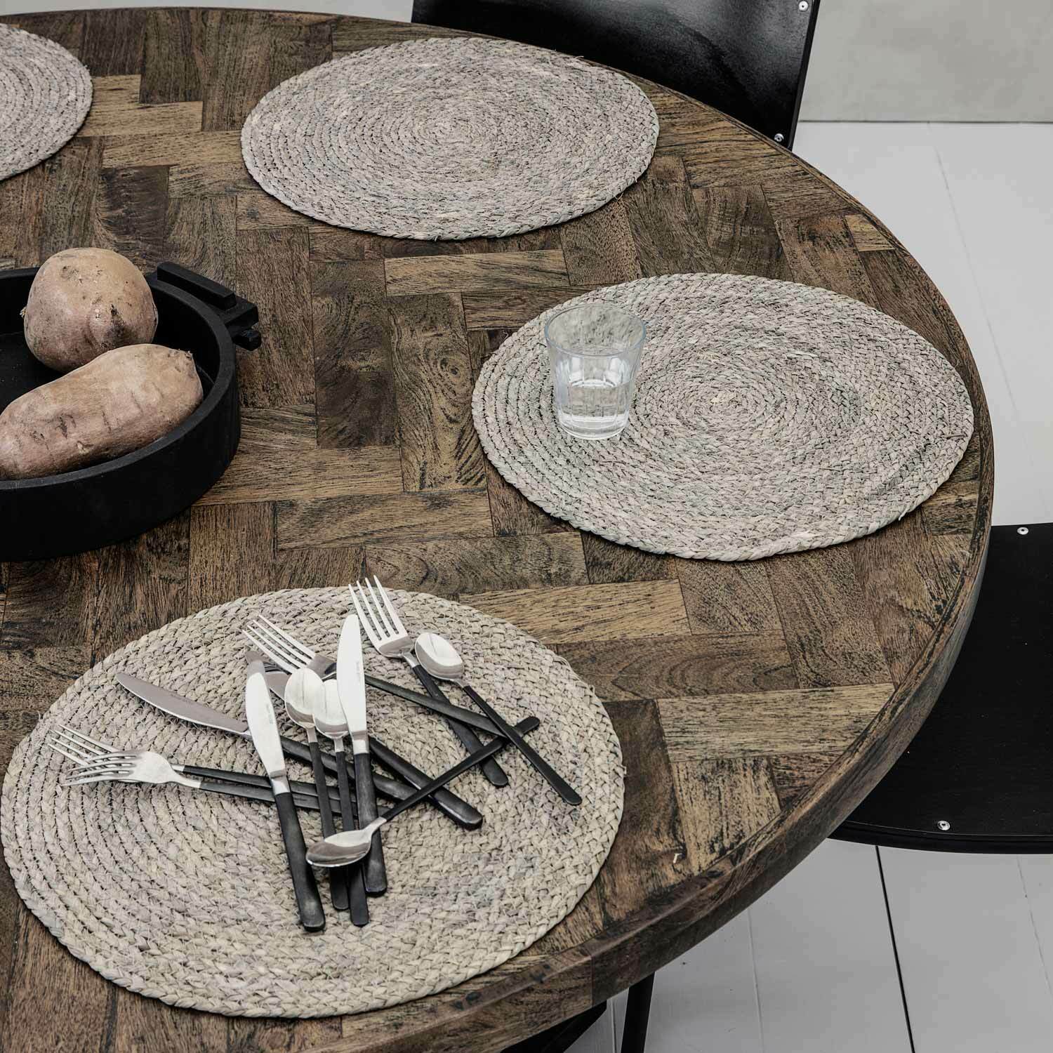 Platzset_HD210990105 Rundes 4tlg. Platzset, geflochten