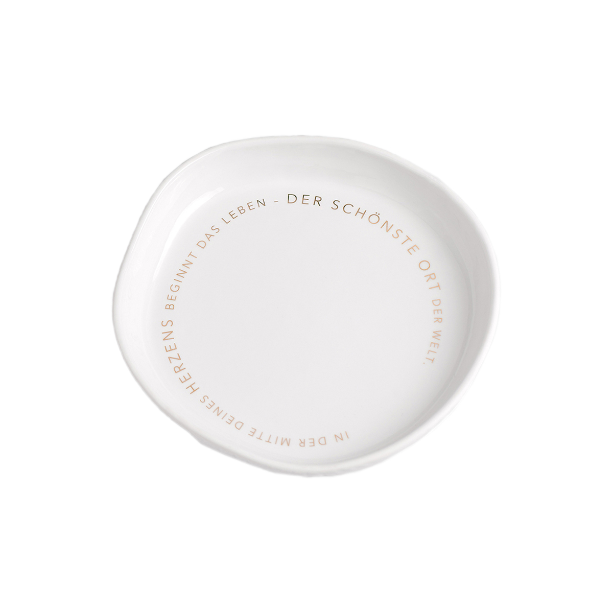 Räder – Dekoschale 'In der Mitte' – Porzellanschälchen mit Goldschrift