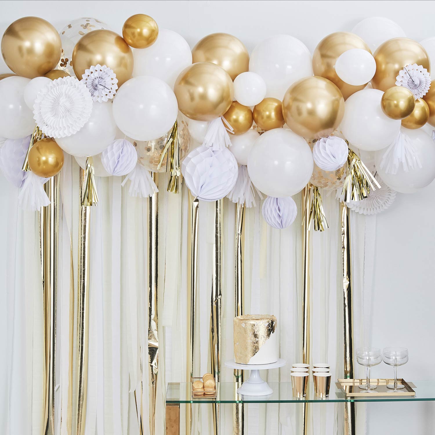 mix-226_1 Ginger Ray - Ballongirlande Gold-Weiß