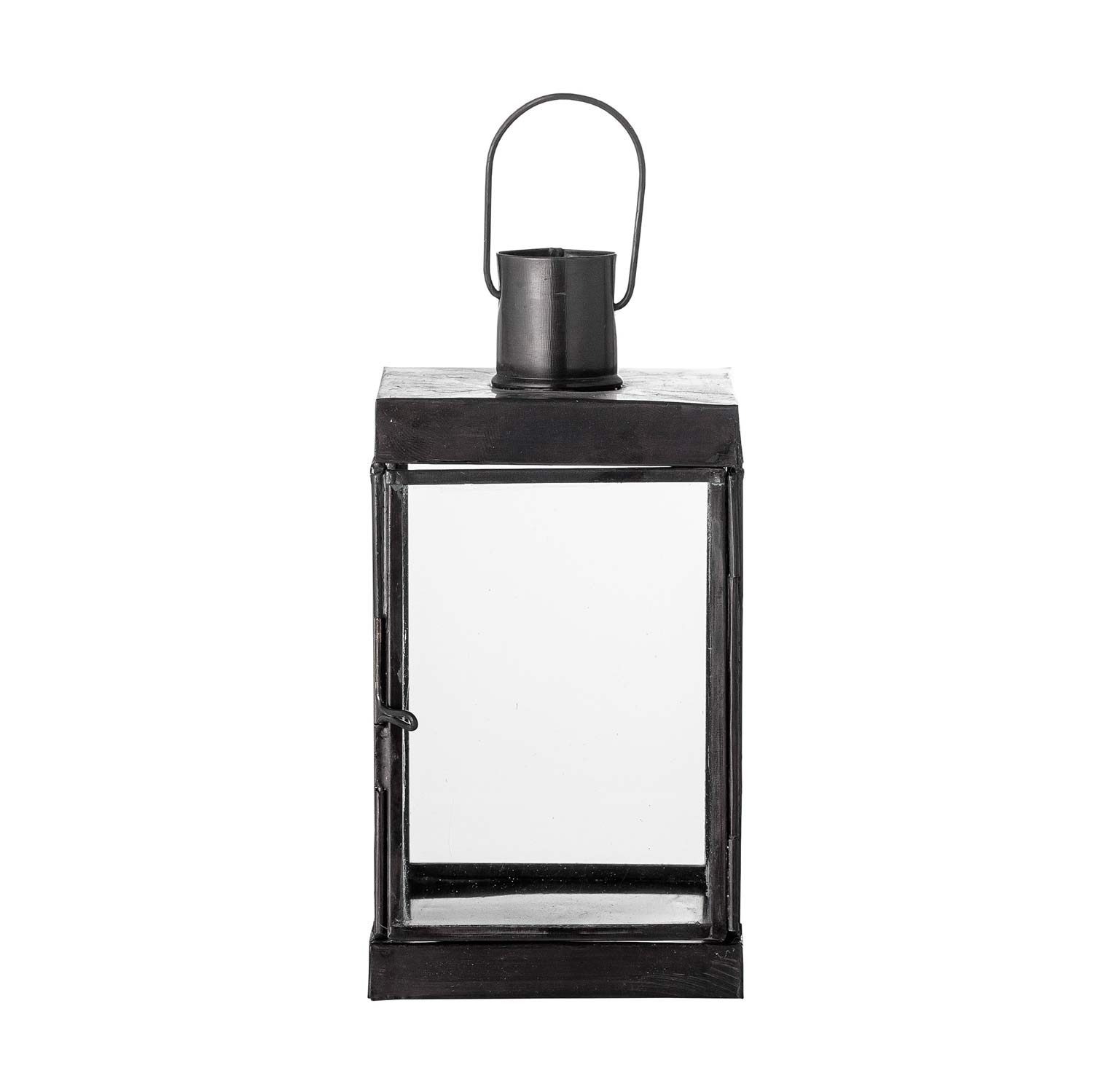 Bodenlaterne_82050970_1 Schwarze Laterne aus Metall und Glas mit Henkel Seitenansicht