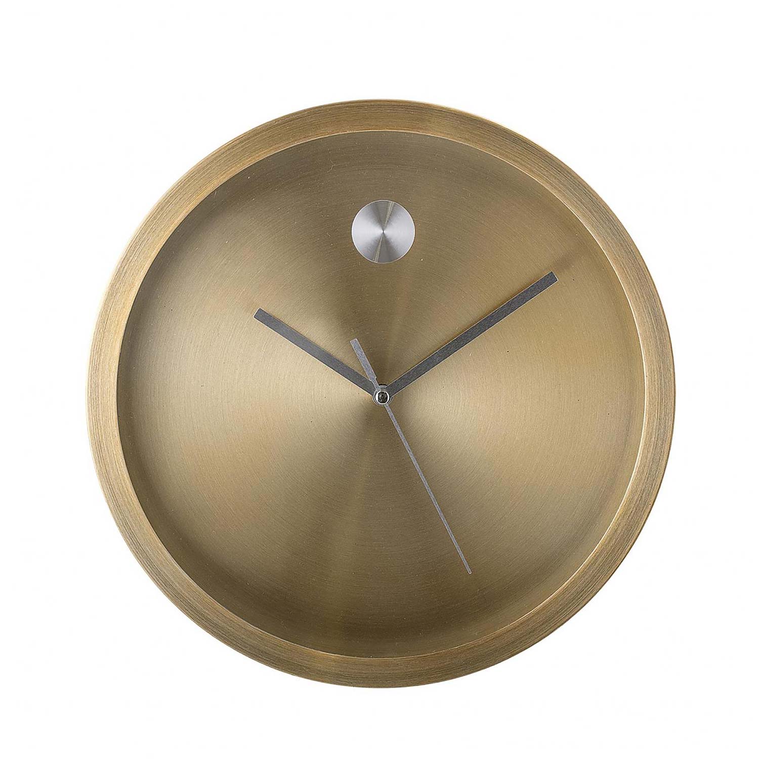 Wanduhr_Messingfarben_7343463 Runde Wanduhr mit geschliffener Oberfläche in Gold