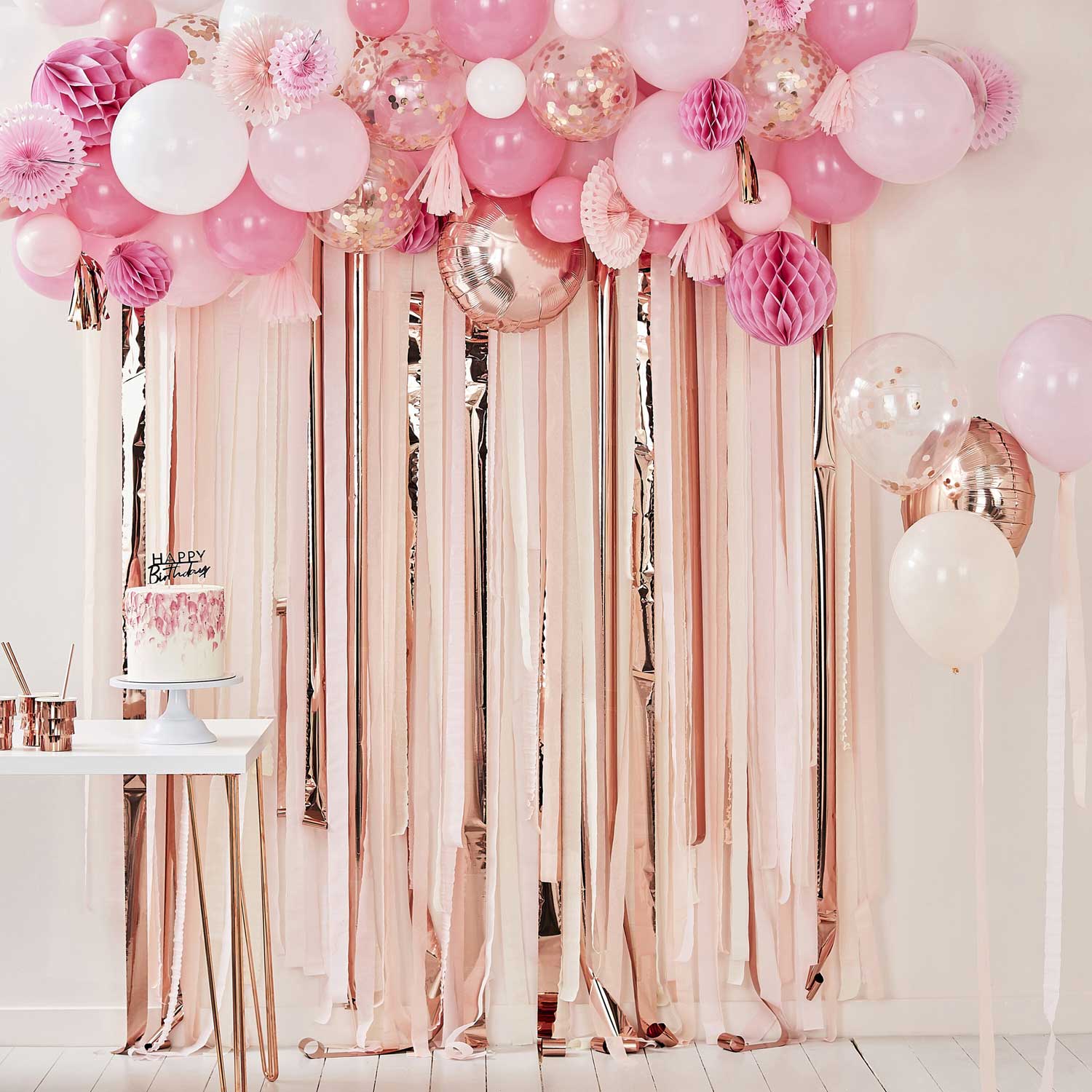 mix-182_4 Ginger Ray - Ballonbogen in Rosa Partydekoration