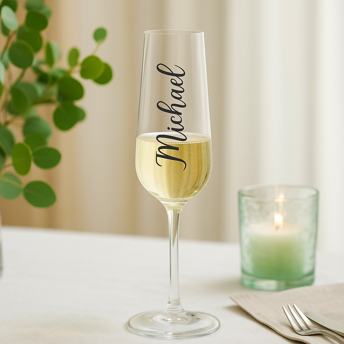 Personalisiertes LEONARDO Sektglas mit Name – Geschenk zu Hochzeit & Geburtstag | Glas mit Wunschname