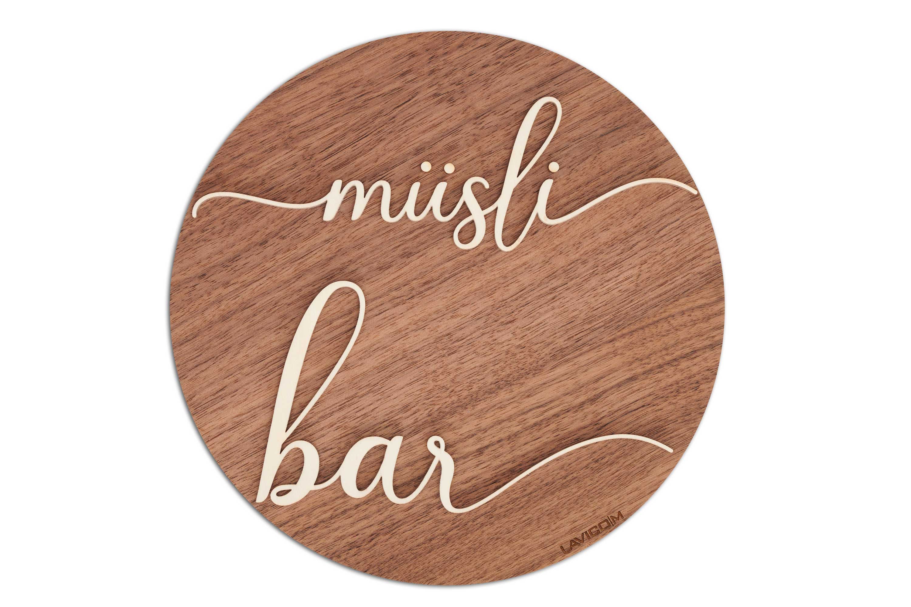 m-sli_1 Müsli Bar, Holzdekoration