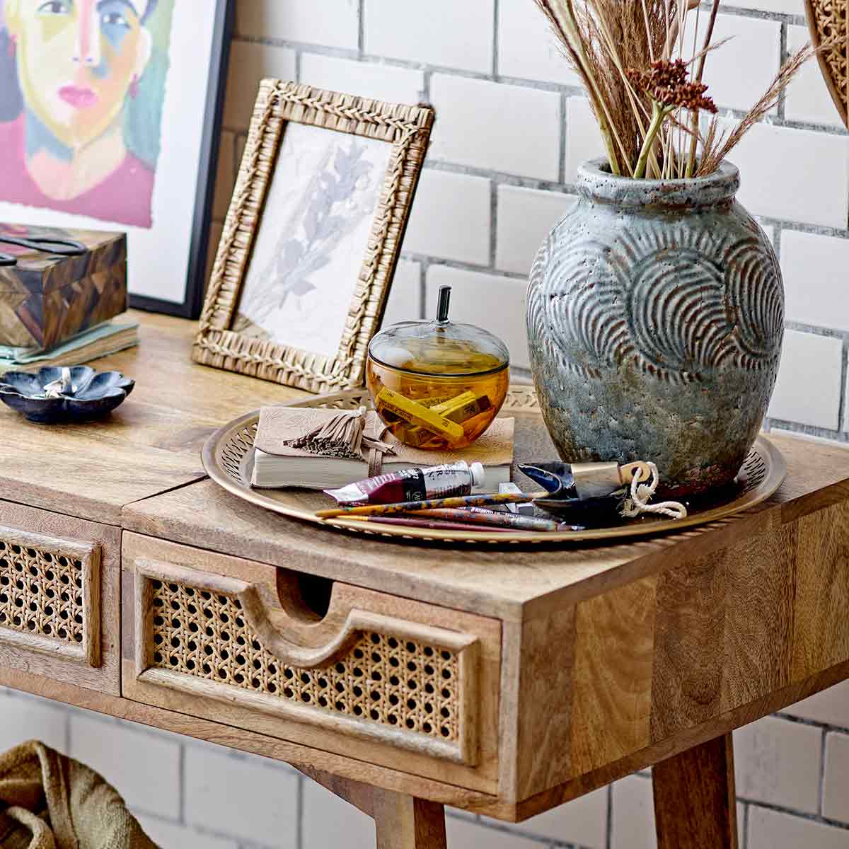 Glasdose_Danni_82052252_4 Glasdose aus Glas für Schmuck oder zur Dekoration - auf dem Tisch auf einem Tablet