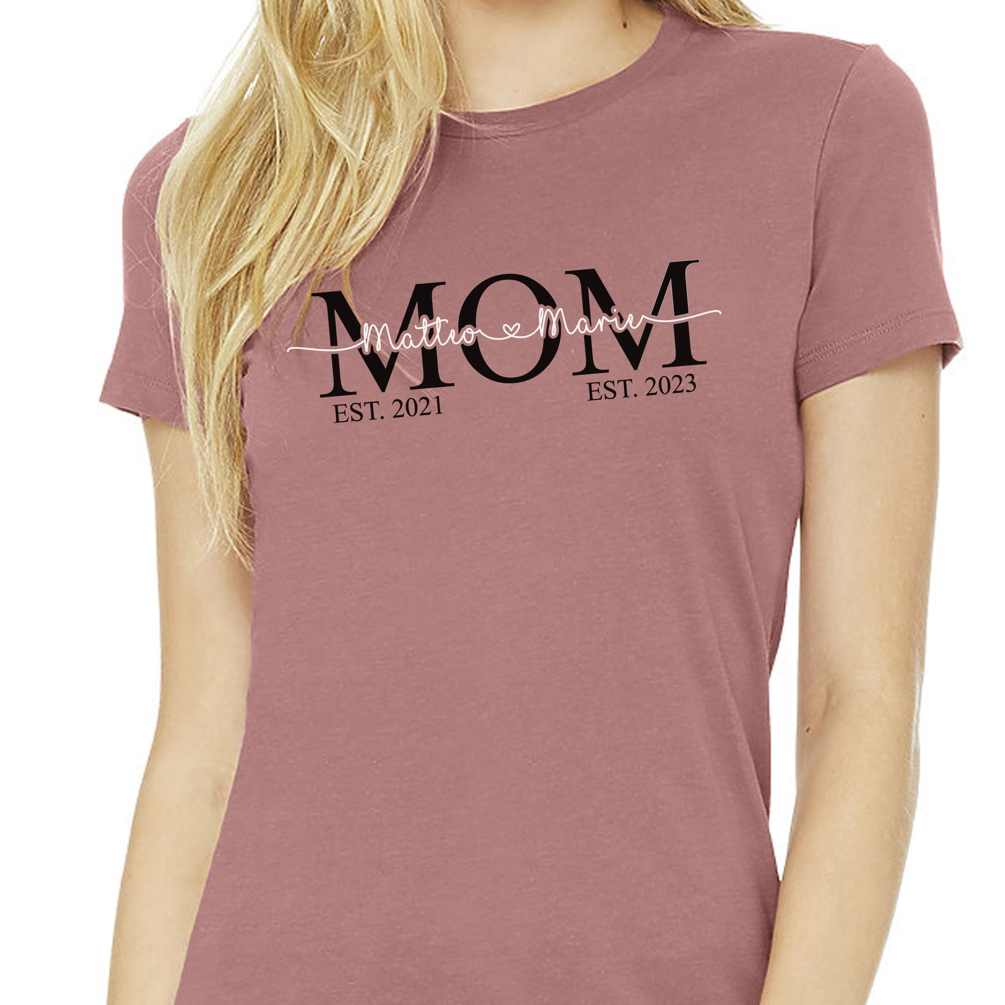 Personalisiertes T-Shirt MOM - Mauve