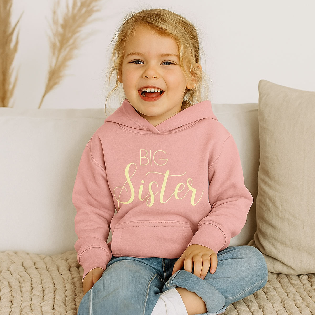 Big Sister Hoodie – personalisierter Geschwister Pullover | Schwangerschaft verkünden | Kapuzenpullover Mädchen