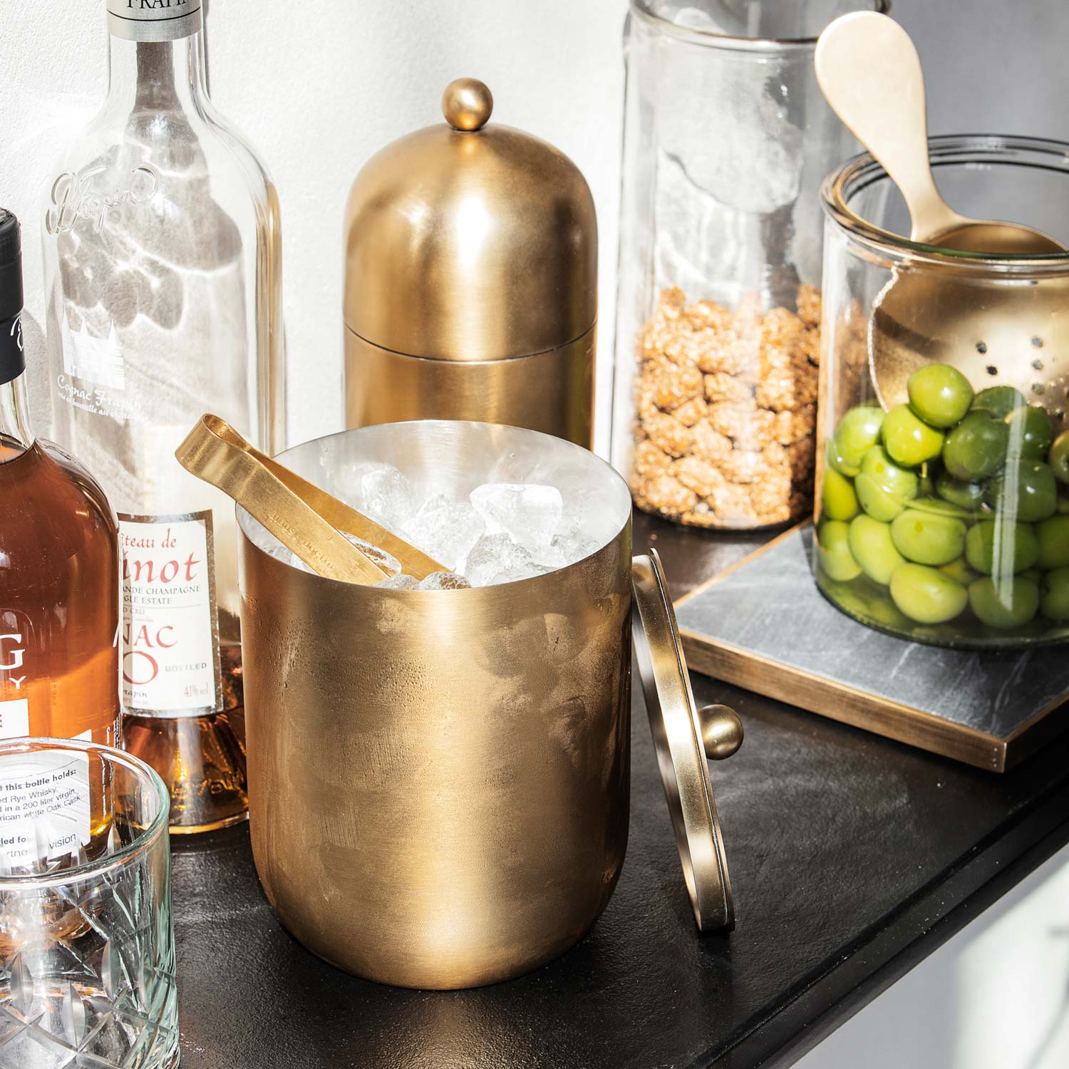 Ice/wine bucket, Alir, Brass finish