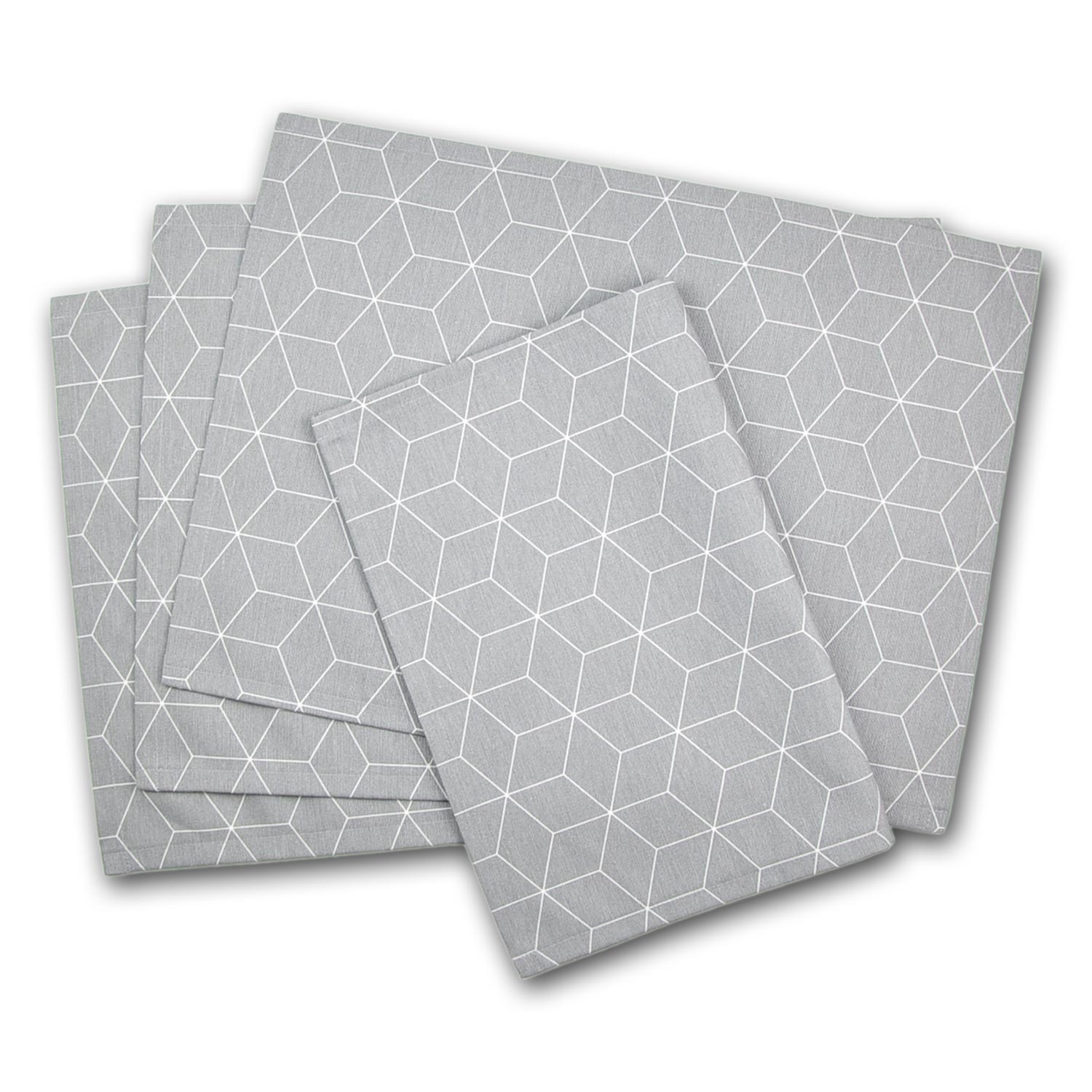 Prisma Graues Platzdeckchen mit grafischem Muster