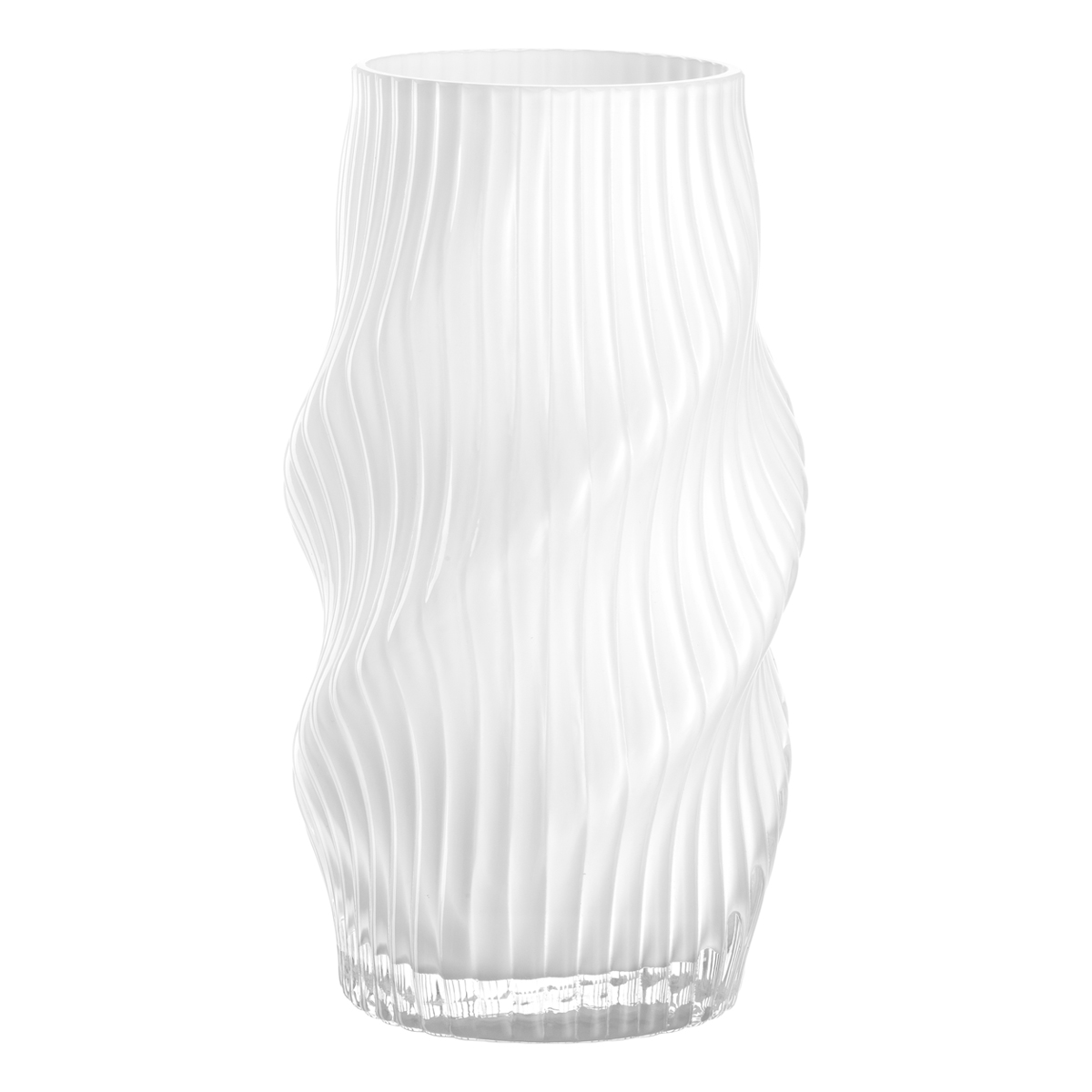 Leonardo - Vase VERDI - Weiße Objektvase - Riffelvase in geschwungener Form