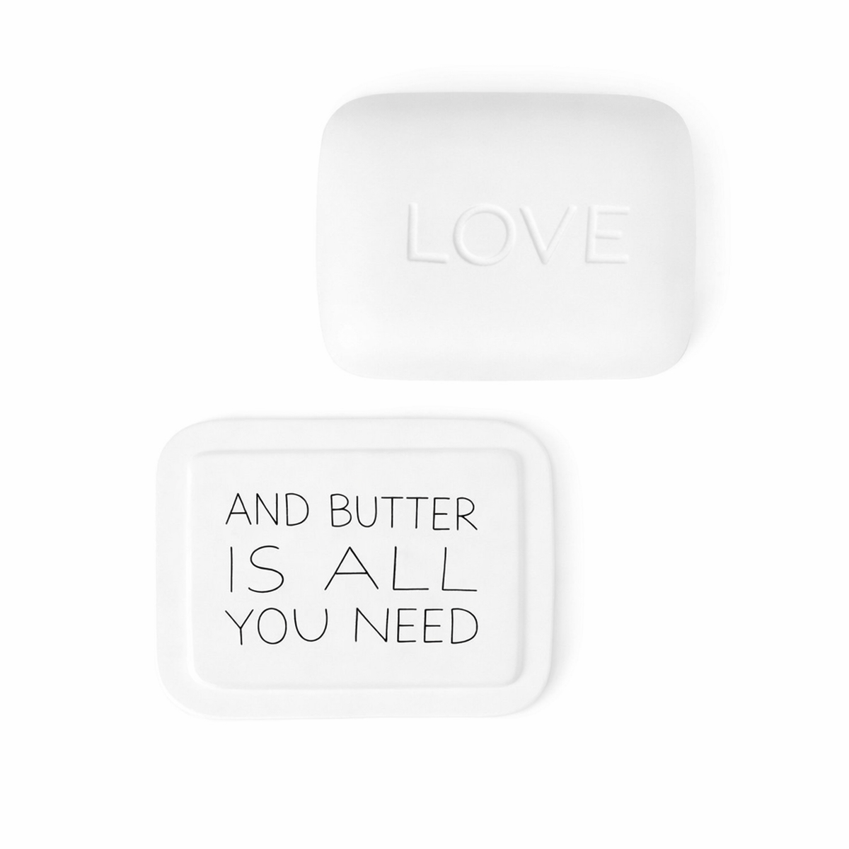 Räder – Butterdose 'Love' – Butterbehälter mit Schriftzug – Porzellan