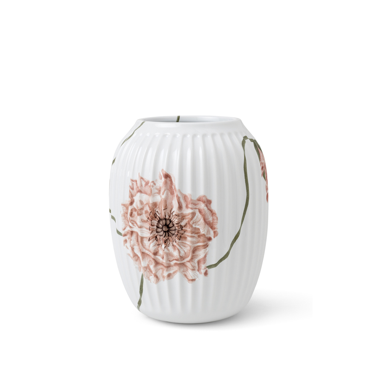 Kähler - Hammershøi Vase mit floralem Mohnblumen Motiv