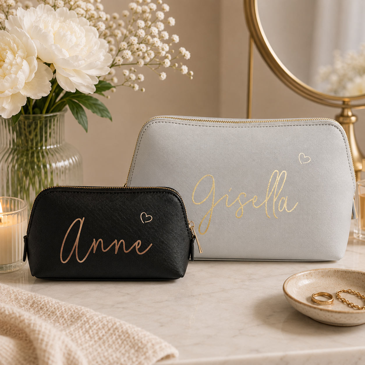 Personalisierte Kosmetiktasche - Beauty Bag mit Namen - Schminktasche mit Wunschnamen