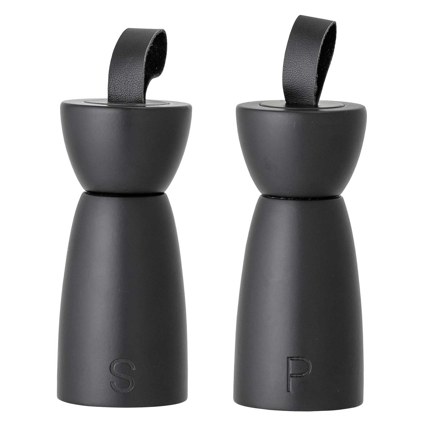 82048934 Bloomingville | Hanif Salz & Pfeffermühle Gewürzmühle Kautuschuk-Holz - 2er Set