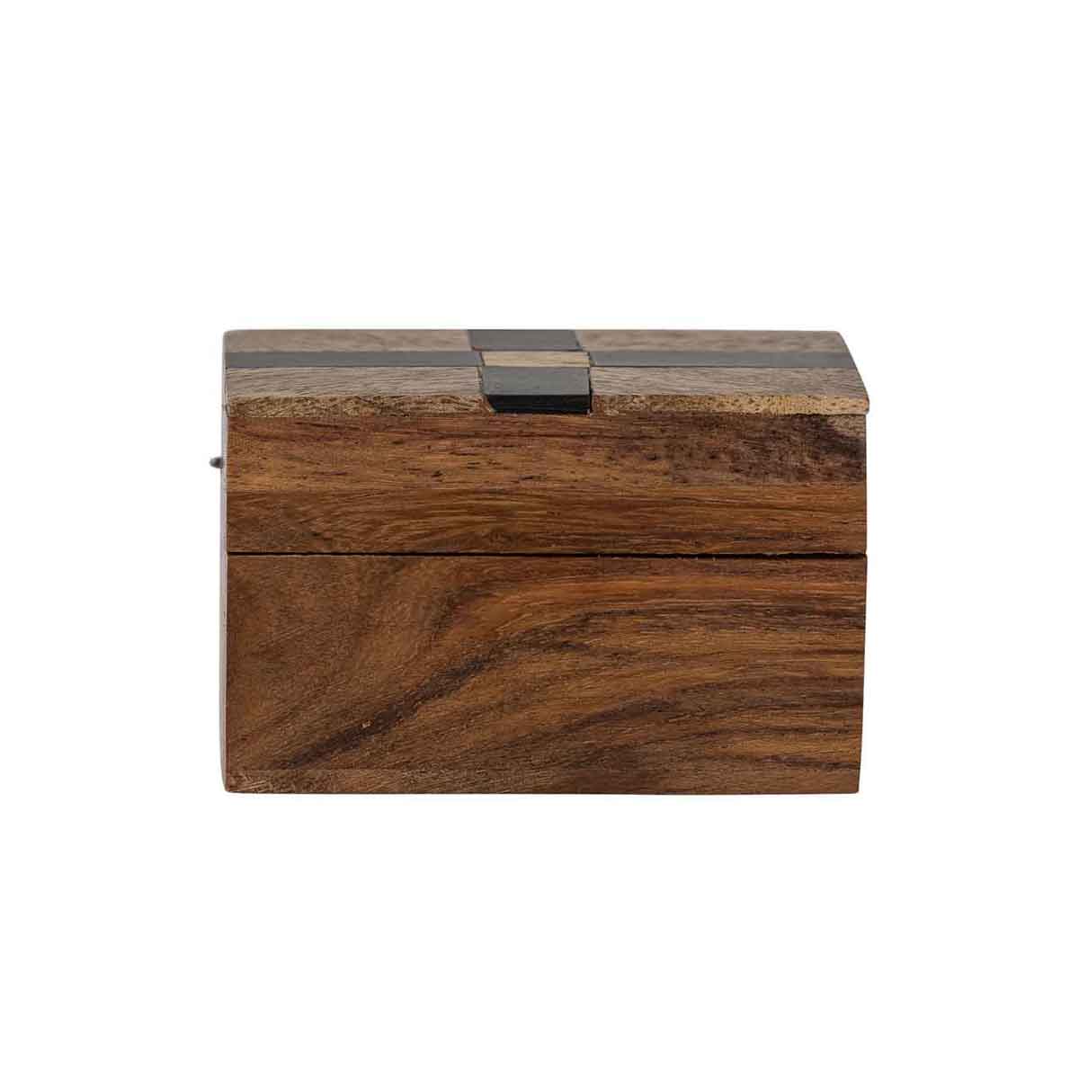 Holzbox_82055199 Kleine Holzbox mit Deckel zur Schmuckaufbewahrung und Deko - Vorderansicht