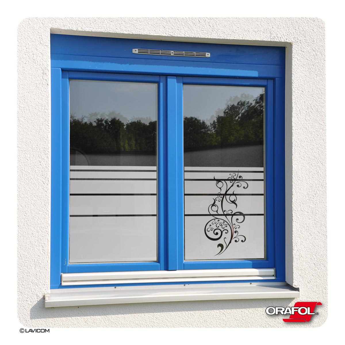 EG378 Fensterfolie Floral Glasdekorfolie Sichtschutzfolie Sandstrahloptik