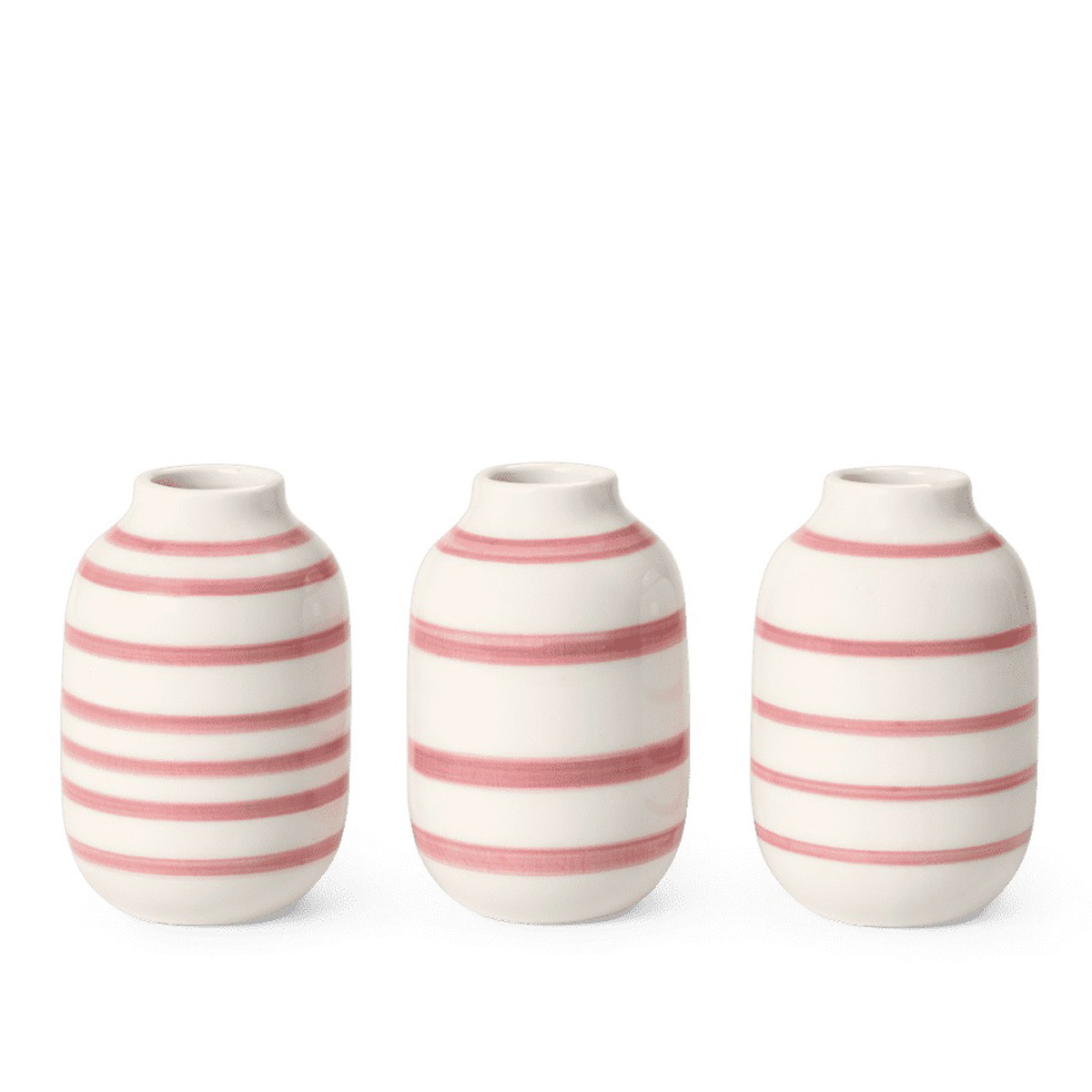 Kähler Design 690312 - Miniaturvasen Omaggio rosa - Keramik Tischvasen mit Streifen