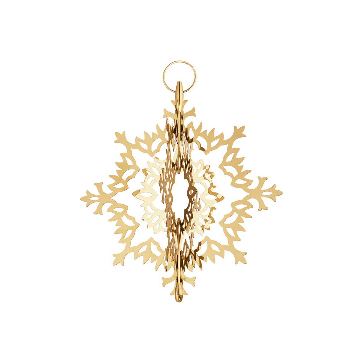 Georg Jensen - Weihnachtsbaumstern Eisblume mit 18 Karat Goldauflage - 26 cm
