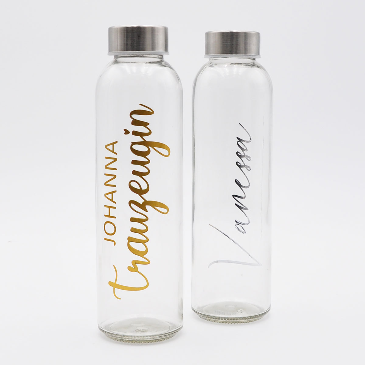 Glasflaschen_Freisteller Trinkflasche mit Namen
