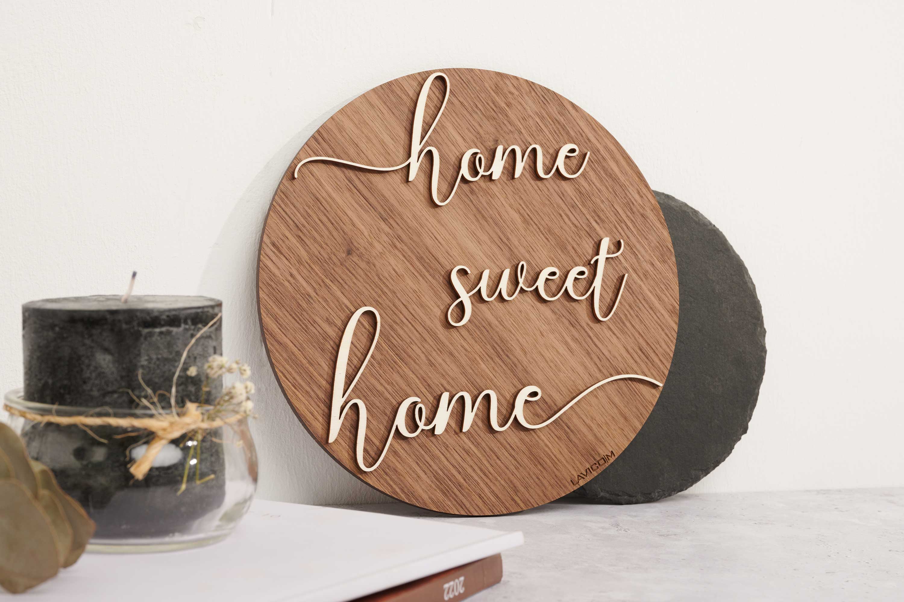40609726279532345_78 Home Sweet Home, Rundes Holzschild