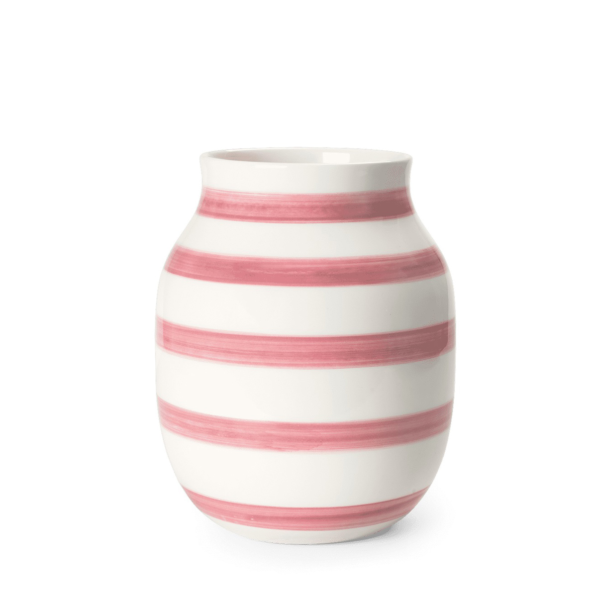 Kähler Design 691725 - Blumenvase Omaggio mit rosa Streifen - Dekorative Tischvase