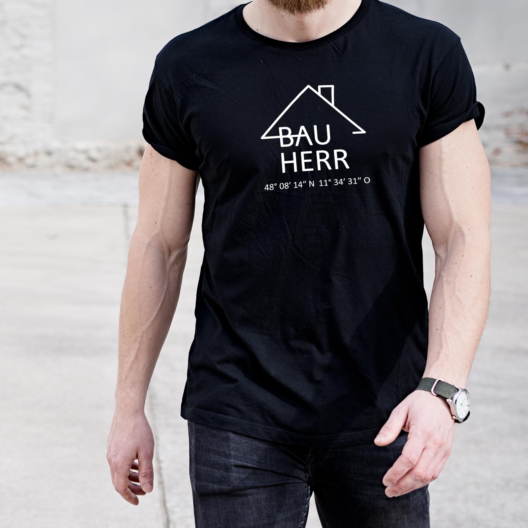 Personalisiertes Herren T-Shirt - Wunschkoordinaten