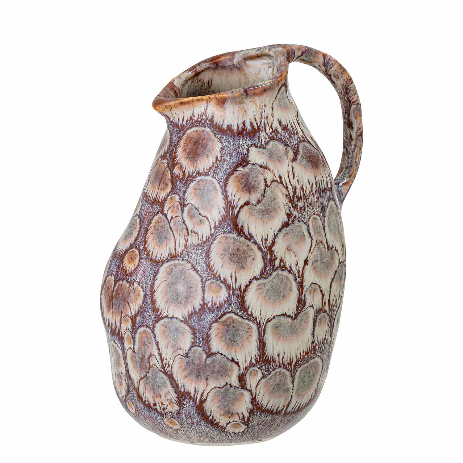 Vase_aus_Steingut_82052771 Vase mit abstraktem Muster aus Steingut - Vorderansicht