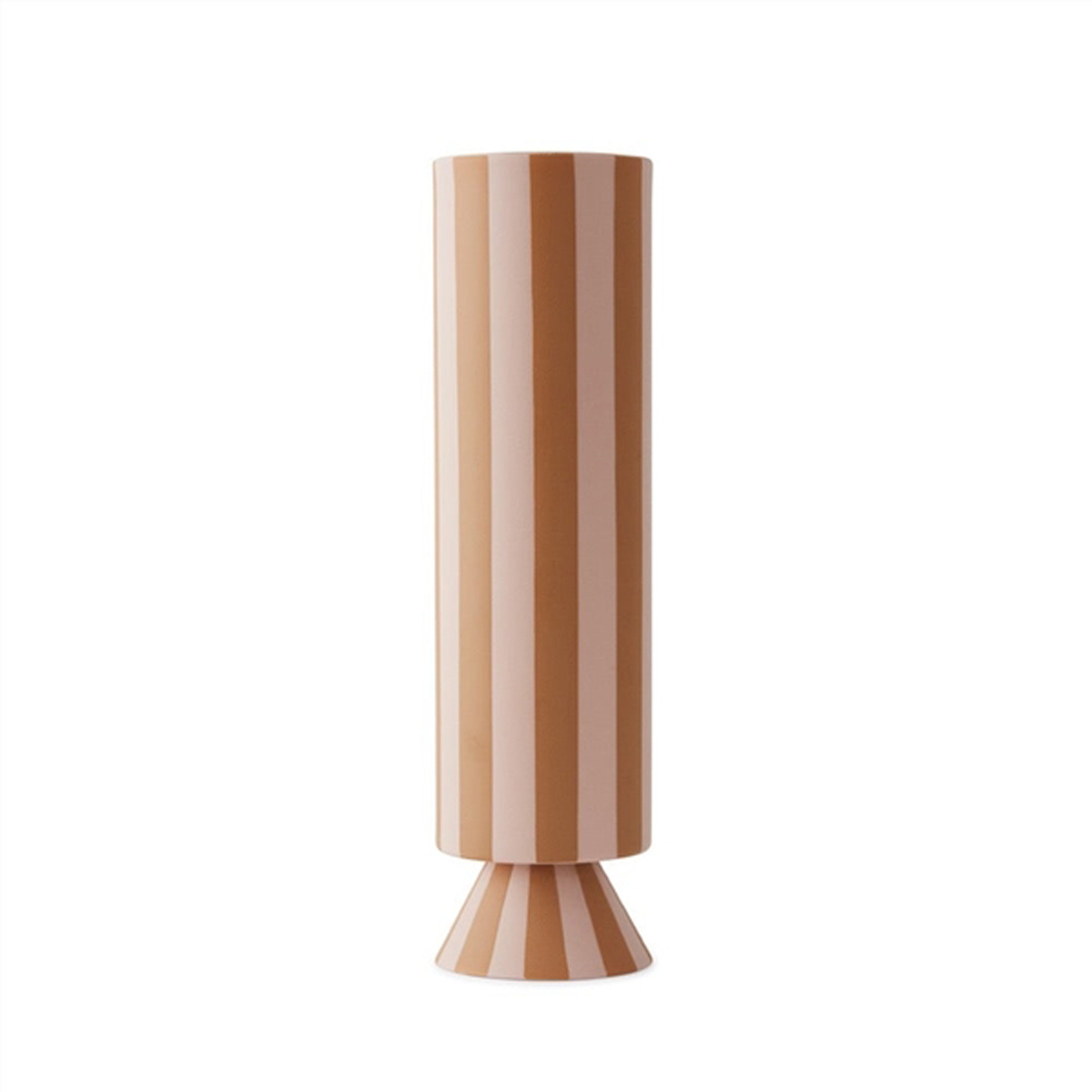 OYOY - Toppu Vase - Keramikvase im Streifen-Design - Hohe Dekovase