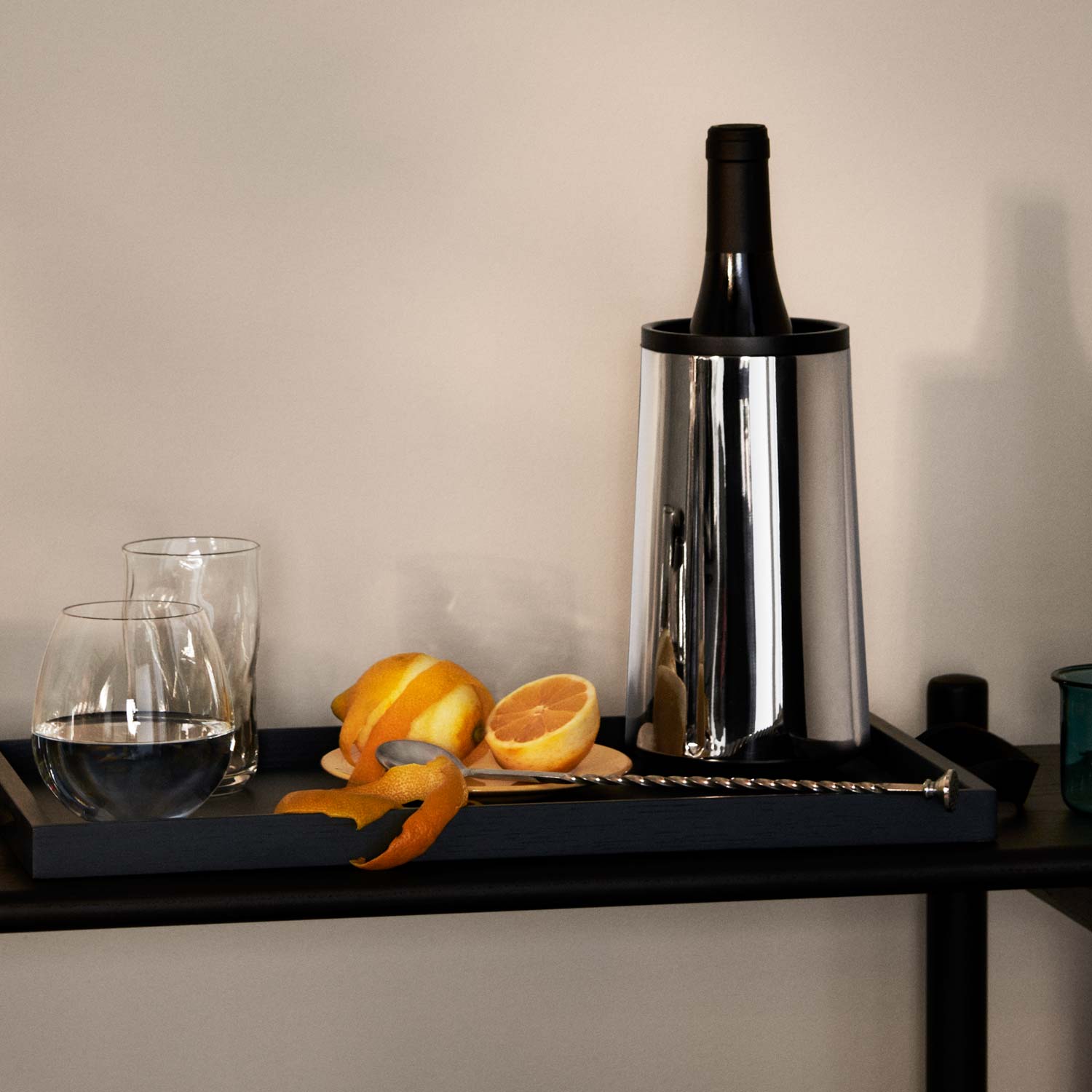 Weinkuehler_Grand_Cru Weinkühler aus Edelstahl von Rosendahl mit Orange