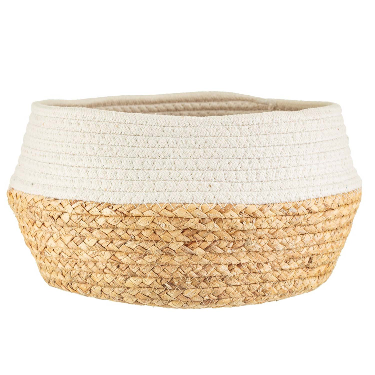 RTN009_A_White_Dip_Basket Dekokorb aus Seegras & Baumwolle - Vorderansicht