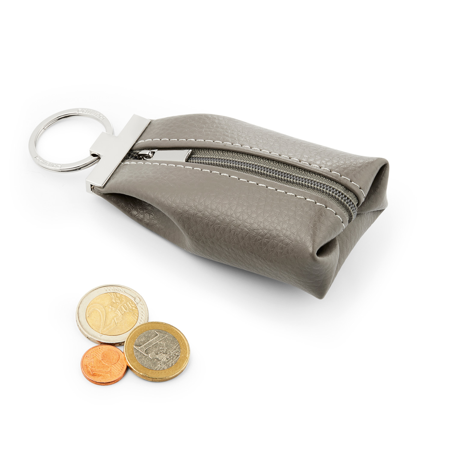 273077_DION_Schluesselanhaenger_Etui Schlüsselanhänger aus echtem Leder mit Reißverschluß mit Gassibeutel-Etui