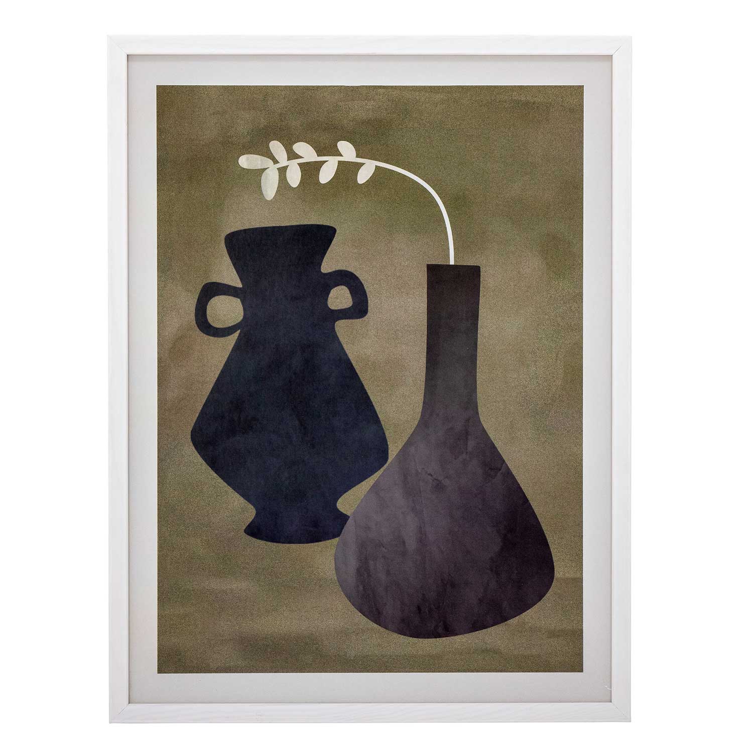Illustration_in_Bilderrahmen_82054337 Bilderrahmen mit kunstvoll gestalteten schwarzen Vasen
