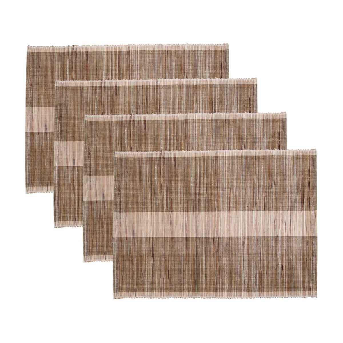 Platzset_Bols_261941010 4tlg. Platzset aus brauner geflochtener Wasserhyazinthe