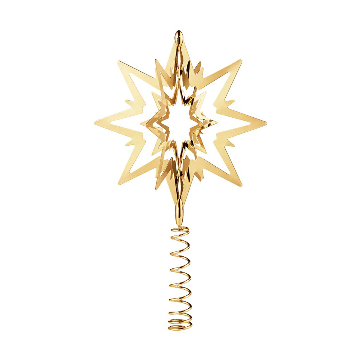 Georg Jensen - Weihnachtsbaumstern & dekorative Baumspitze mit Goldauflage - 24 cm