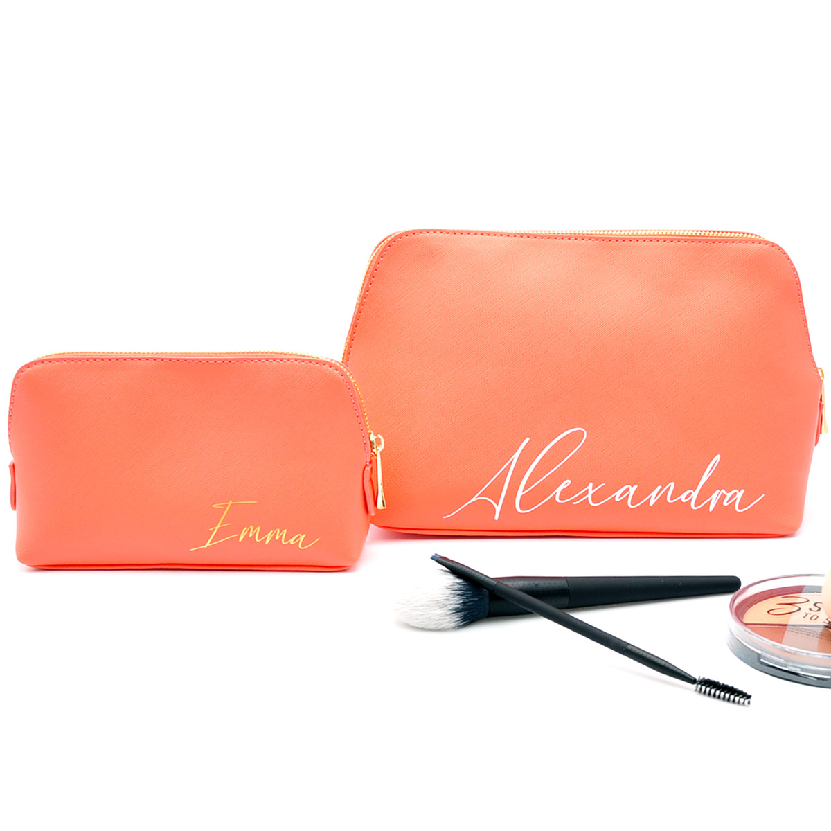 KT10 Schminktasche mit Namen | Personalisierte Kulturtasche | Necessaire mit Wunschnamen | Kosmetiktasche